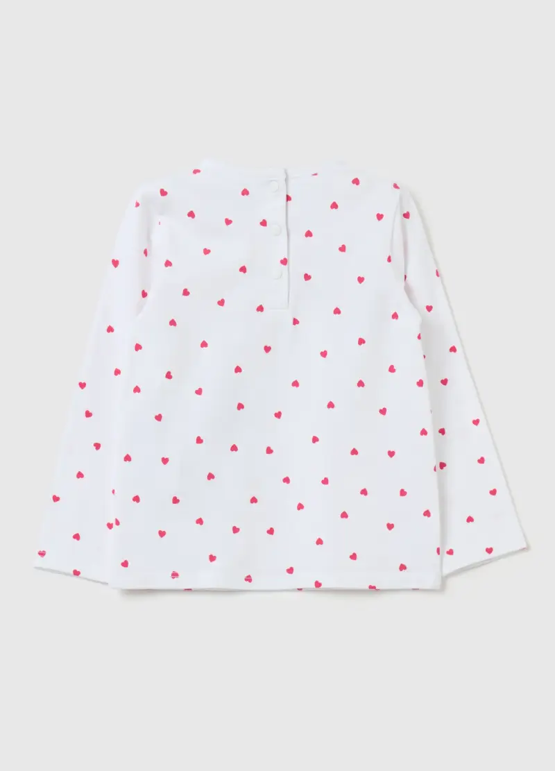 T-shirt Maniche Lunghe Stampa Minnie E Topolino, Bambina, Bianco miniatura 2