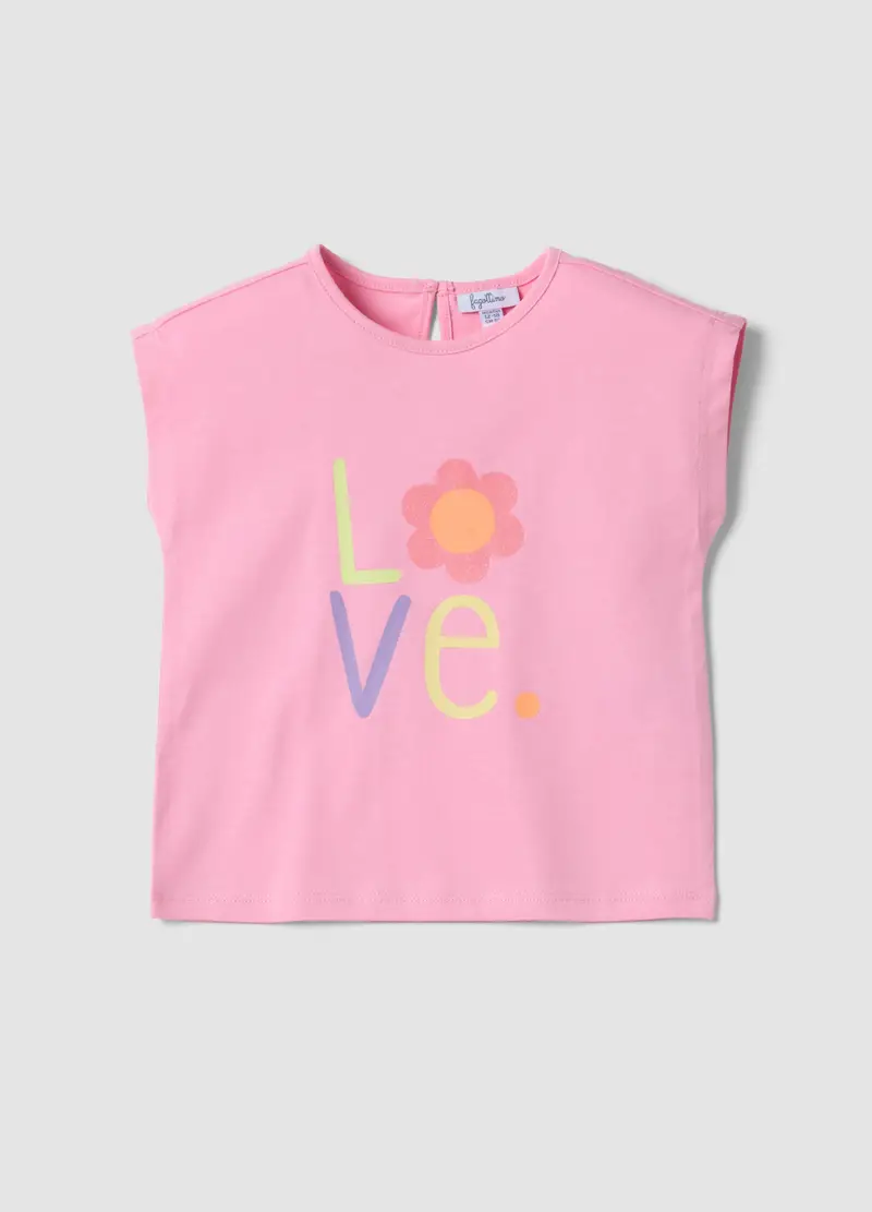 T-shirt Senza Maniche In Puro Cotone Rosa Da Bimba Regular Fit, Bambina, Rosa