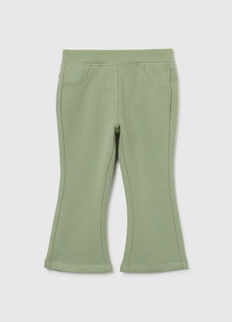 Treggings Da Bimba In Cotone Elasticizzato Verde Slim Fit, Bambina, Verde