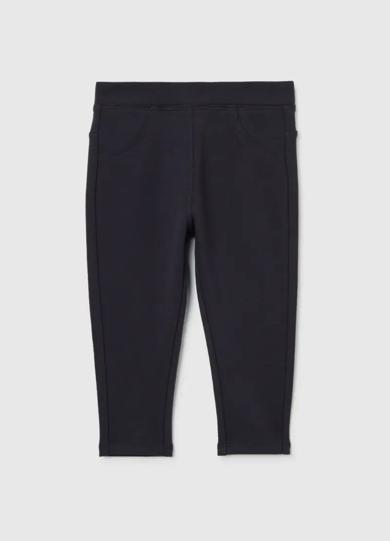 Treggings Neri Da Bimba In Cotone Elasticizzato Slim Fit, Bambina, Nero