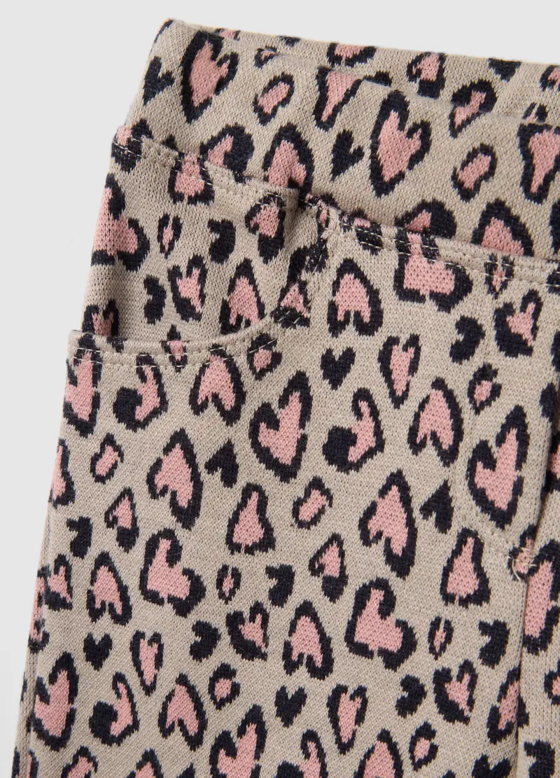 Treggings Slim Fit Leopardati In Cotone Elasticizzato Per Bimba, Bambina, Multicolor miniatura 3