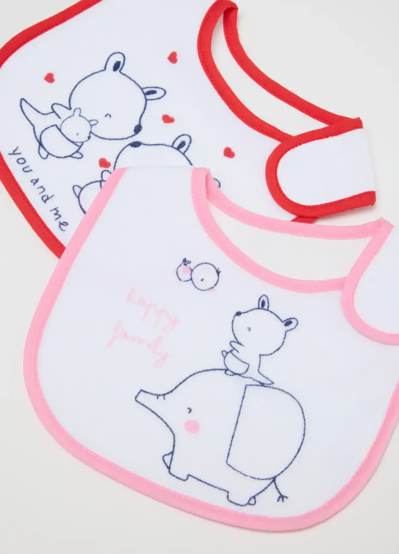 Tripack Bavette In Cotone Multicolor Per Neonata, Multicolor, U miniatura 2