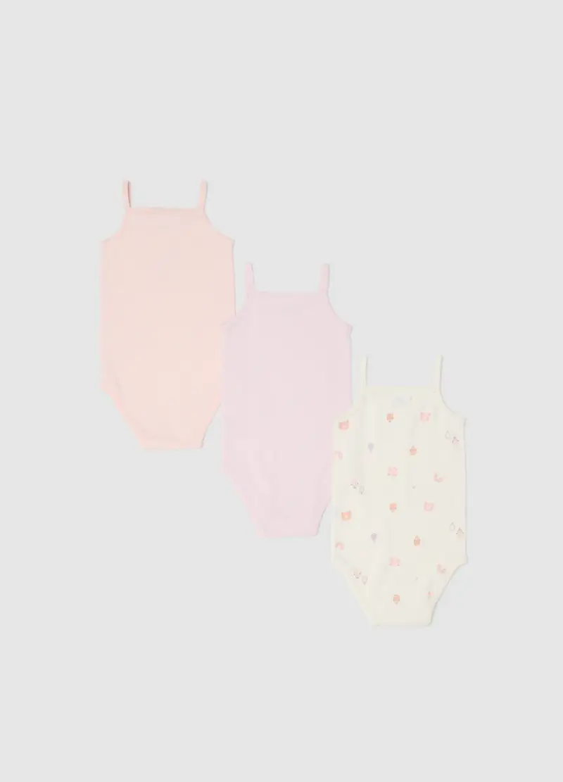 Tripack Body In Puro Cotone Biologico Multicolor Da Neonata, Bambina, Multicolor miniatura 2