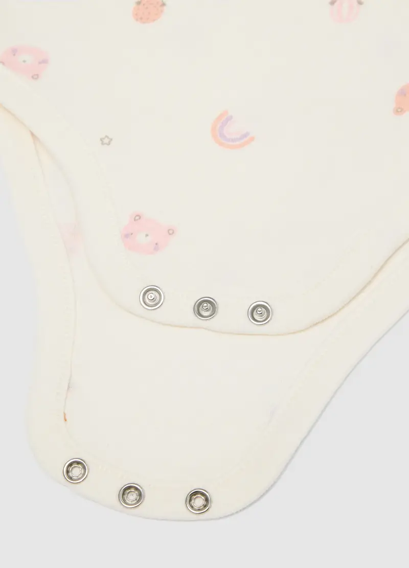 Tripack Body In Puro Cotone Biologico Multicolor Da Neonata, Bambina, Multicolor miniatura 3