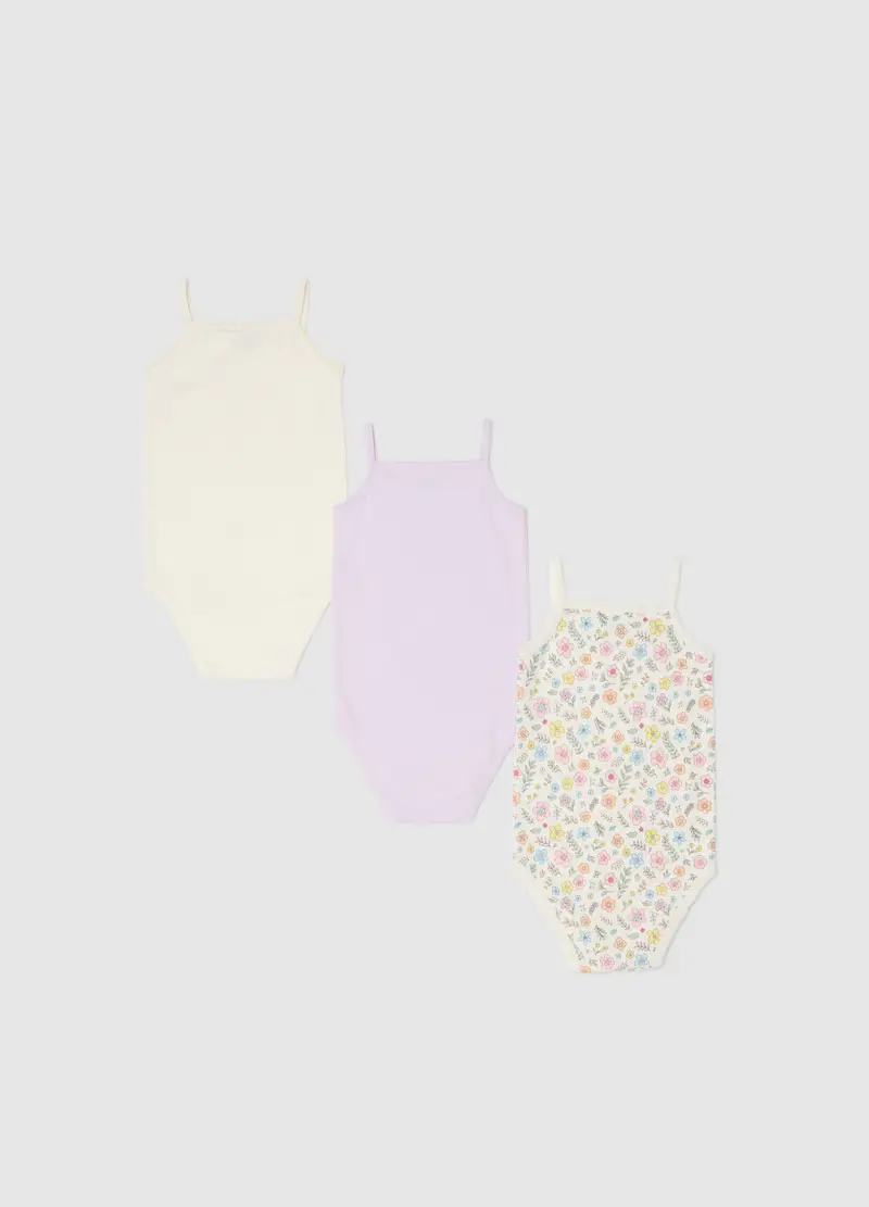 Tripack Body In Puro Cotone Multicolor Da Neonata, Bambina, Multicolor miniatura 2