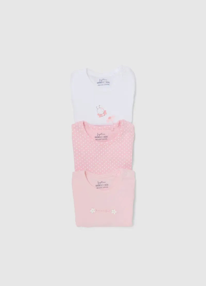 Tripack Body In Puro Cotone Multicolor Da Neonata, Multicolor miniatura 3