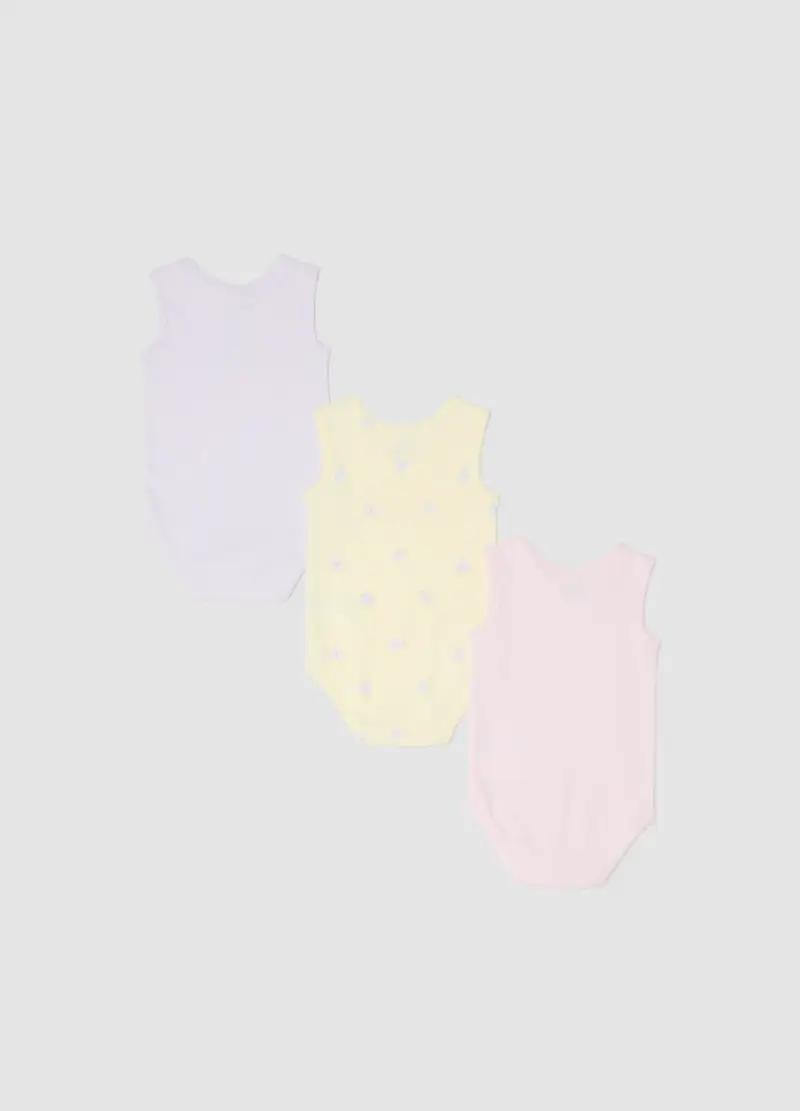 Tripack Body In Puro Cotone Multicolor Da Neonata, Multicolor miniatura 2