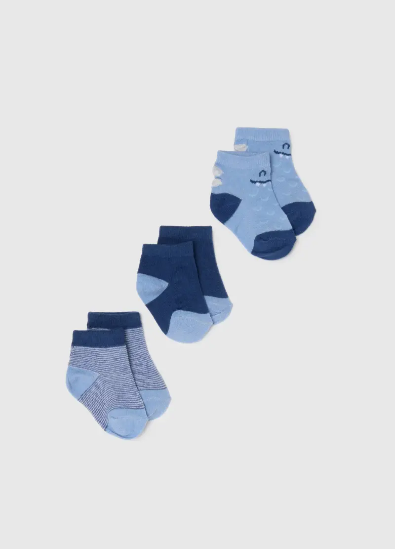 Tripack Calze In Misto Cotone Multicolor Da Neonato Con Disegni, Bambino, Multicolor