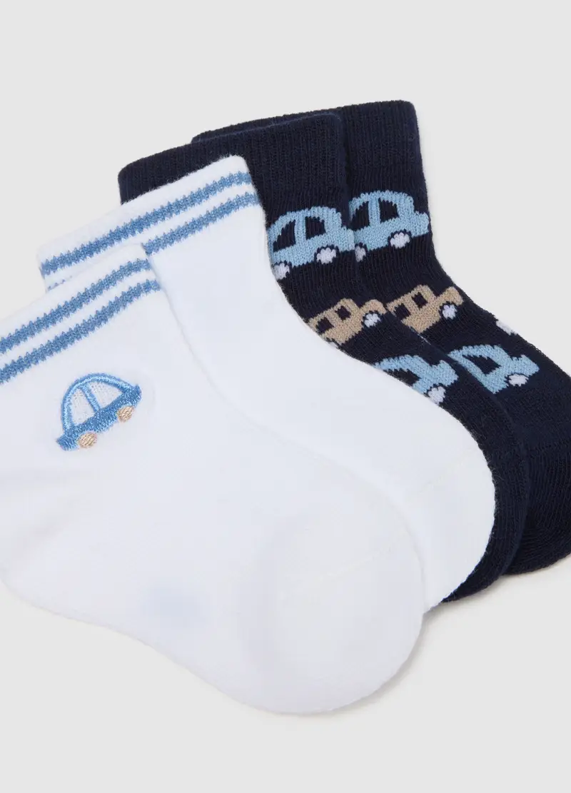 Tripack Calzini In Misto Cotone Multicolor Da Neonato Con Macchinine, Bambino, Multicolor miniatura 3