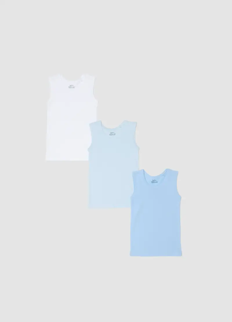 Tripack Canotte In Puro Cotone Multicolor Da Neonato Regular Fit, Bambino, Multicolor