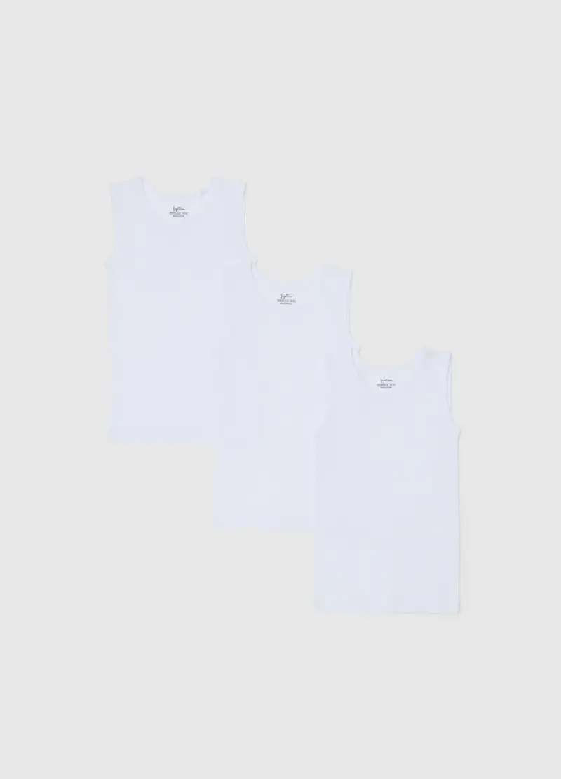 Fagottino Canottiere Bianche per Neonato in Puro Cotone