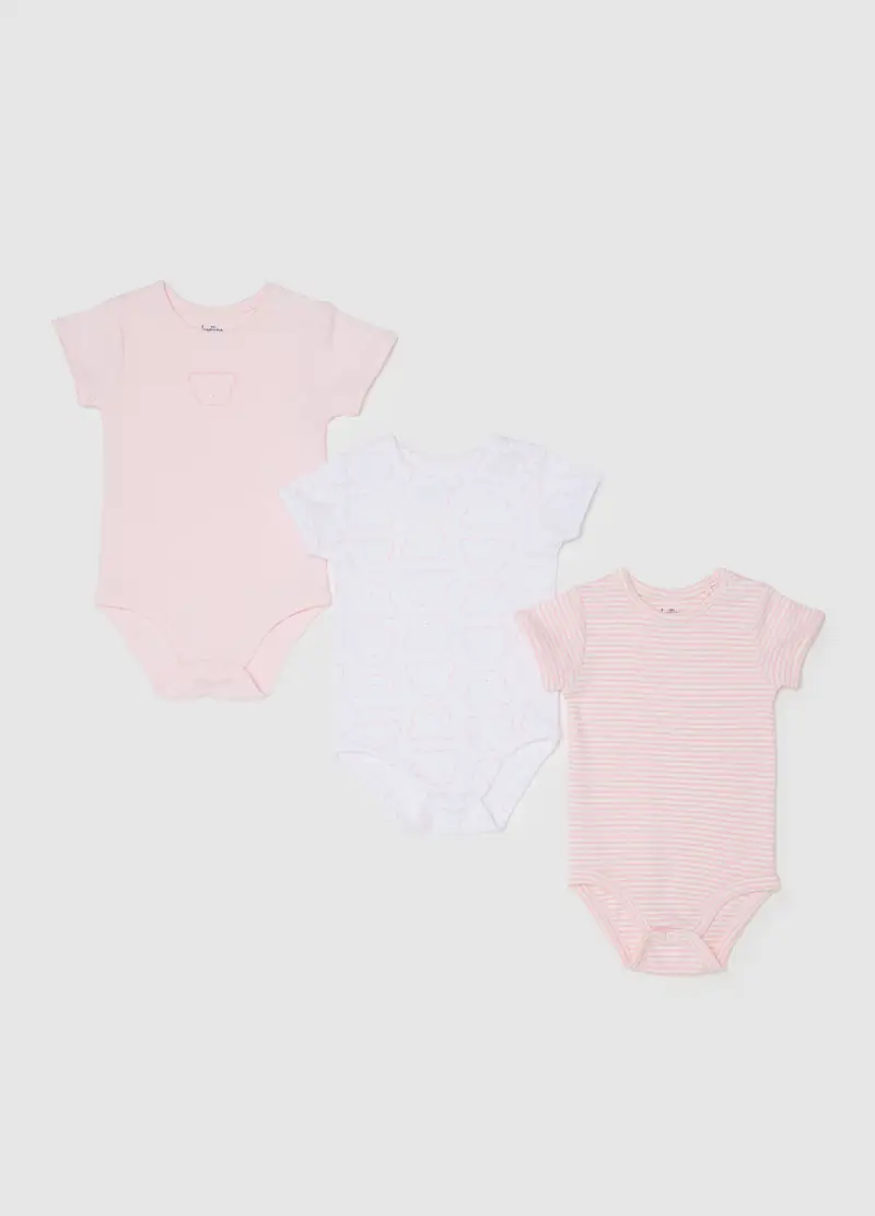 Tripack Di Tutine Da Neonata In Puro Cotone Multicolor, Multicolor