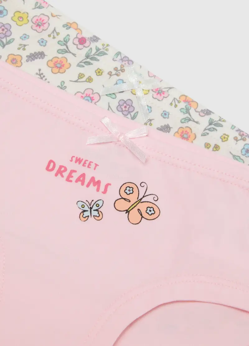 Tripack Mutandine In Misto Cotone Multicolor Da Neonata Con Fiori, Bambina, Multicolor miniatura 3