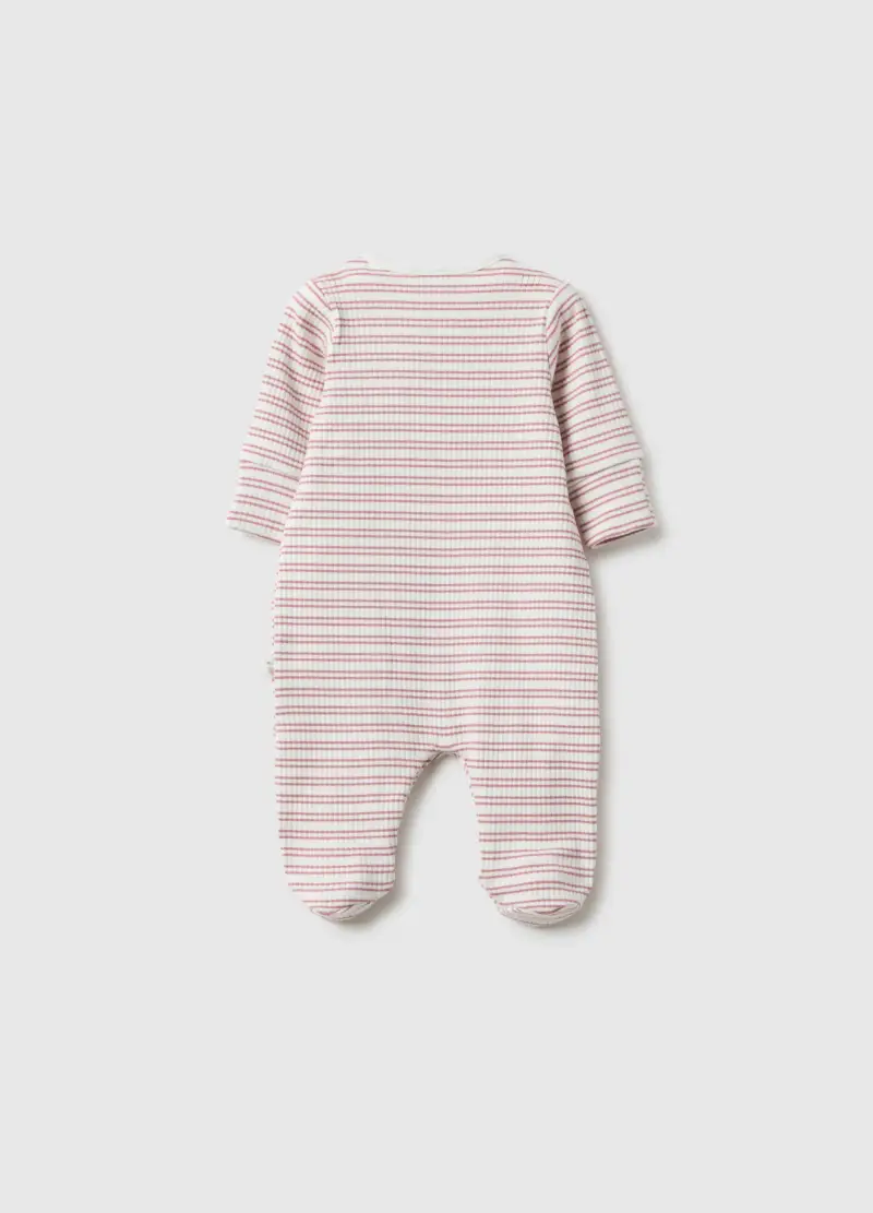 Tutina A Righe Multicolor Da Neonata In Cotone Elasticizzato, Multicolor miniatura 2