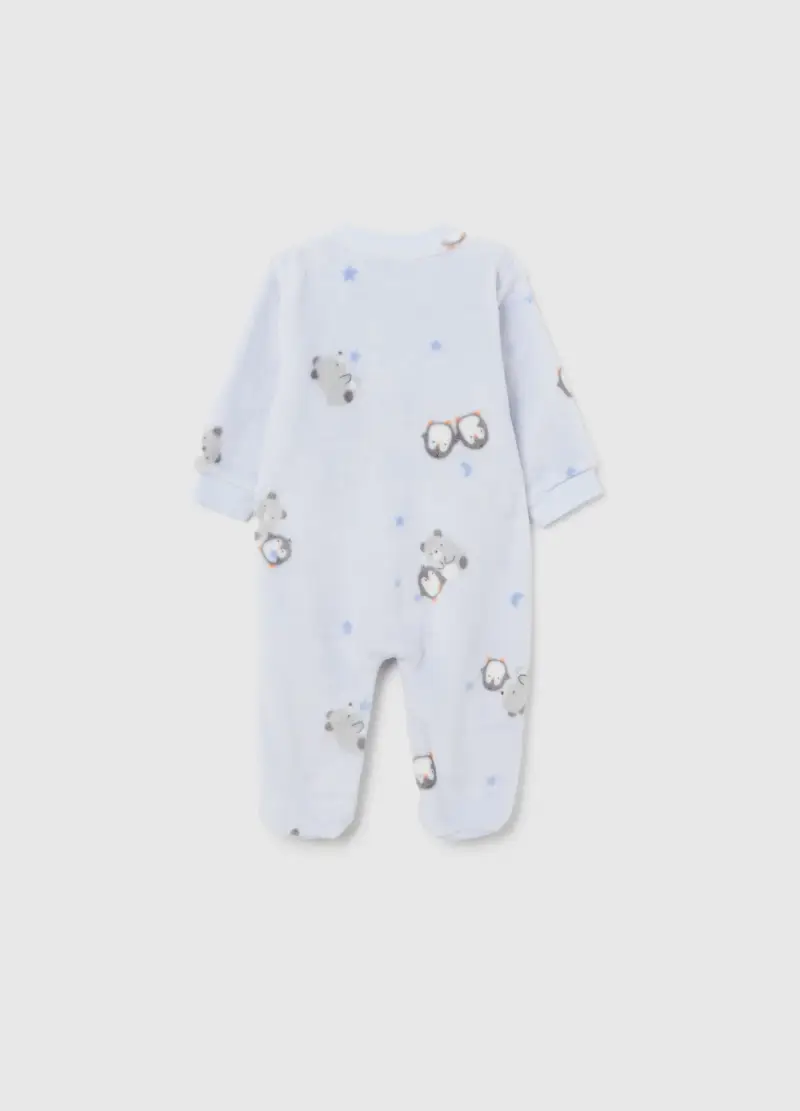 Tutina Azzurra Con Stampa Animaletti, Neonato, Azzurro miniatura 2