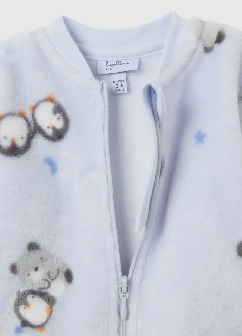 Tutina Azzurra Con Stampa Animaletti, Neonato, Azzurro miniatura 3