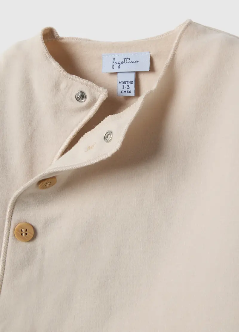 Tutina Beige Da Neonato In Cotone Elasticizzato Vestibilità Perfetta, Neonata, Beige miniatura 3