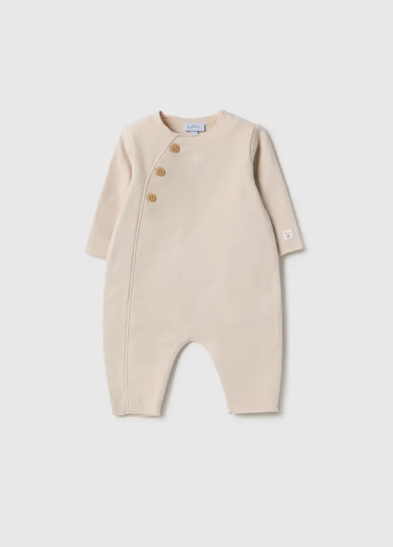 Tutina Beige Da Neonato In Cotone Elasticizzato Vestibilità Perfetta, Neonata, Beige