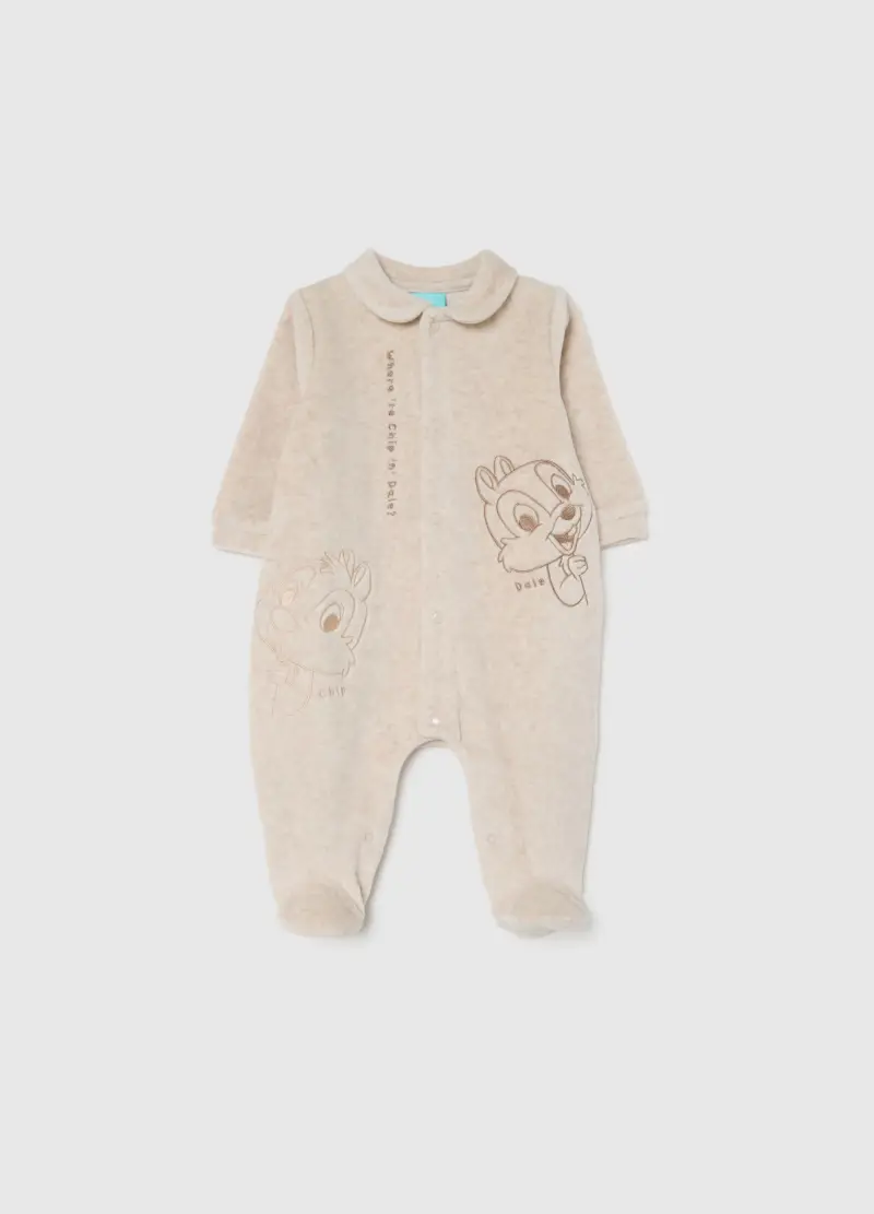 Tutina Beige In Velour, Unisex, Beige