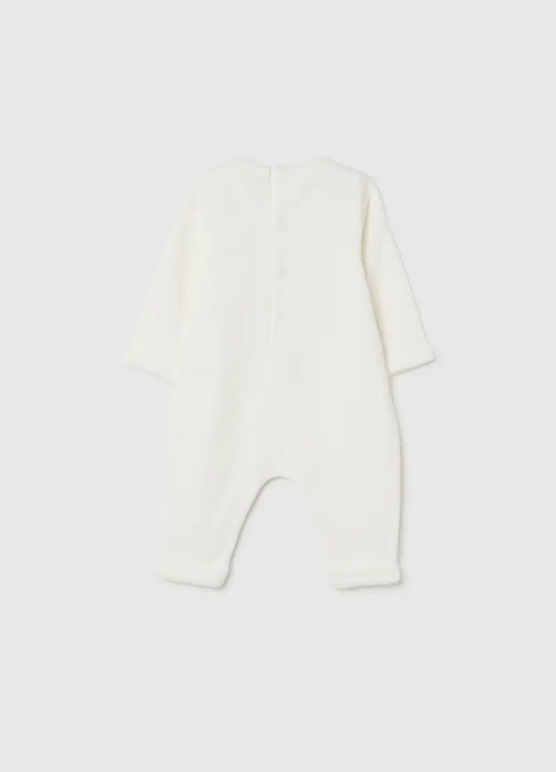 Tutina Bianca In Cotone Per Neonato, Unisex, Bianco miniatura 2