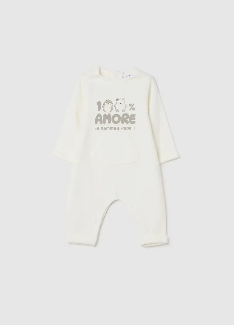 Tutina Bianca In Cotone Per Neonato, Unisex, Bianco