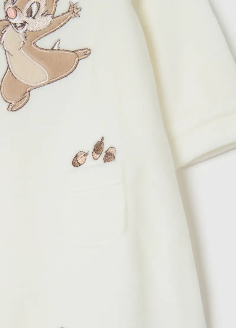 Tutina Bianca In Misto Cotone Con Ricamo, Unisex, Bianco miniatura 3