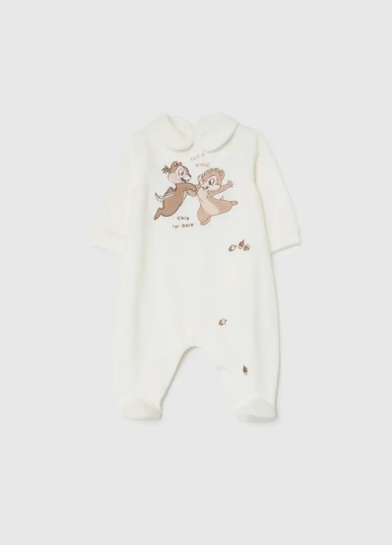 Tutina Bianca In Misto Cotone Con Ricamo, Unisex, Bianco