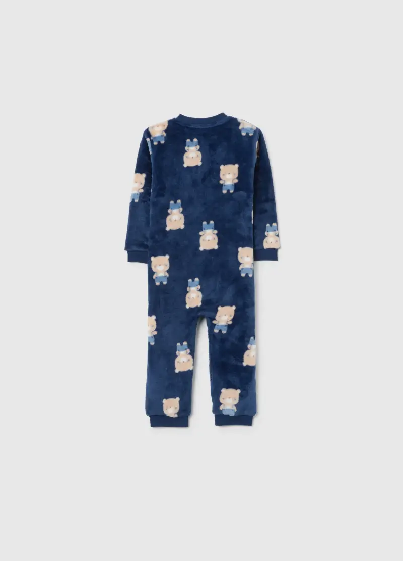 Tutina Blu Con Orsetti, Bambino, Blu miniatura 2