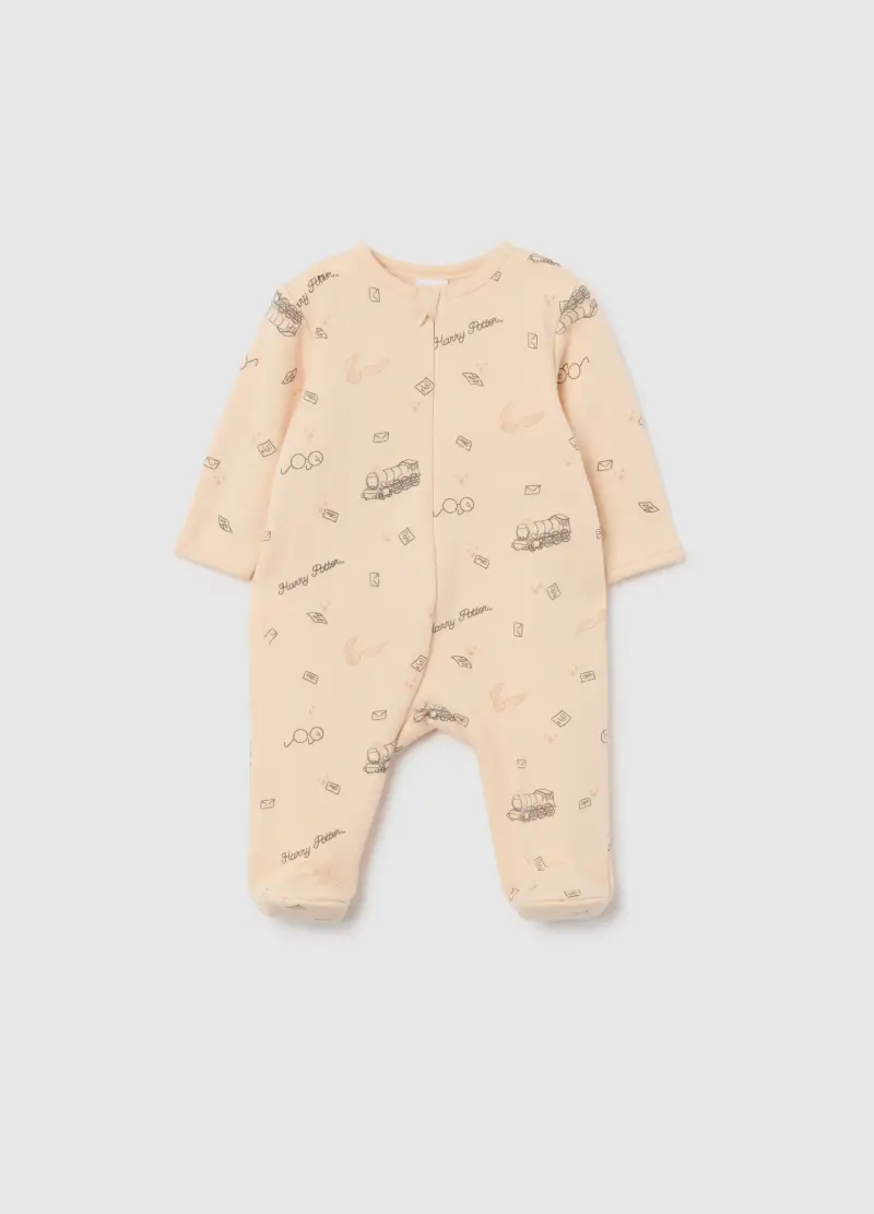 Tutina Da Neonata Beige Con Stampa Harry Potter, Beige