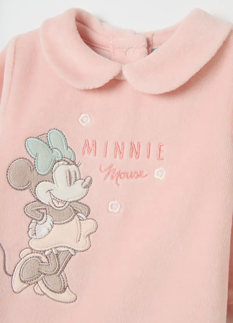 Tutina Da Neonata In Misto Cotone Rosa Con Stampa Minnie, Rosa miniatura 3