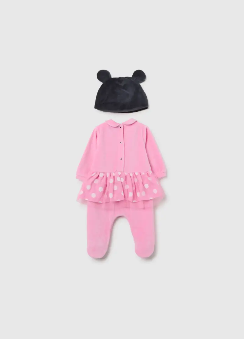 Tutina Da Neonata In Misto Cotone Rosa Con Zip E Cappello, Rosa miniatura 2