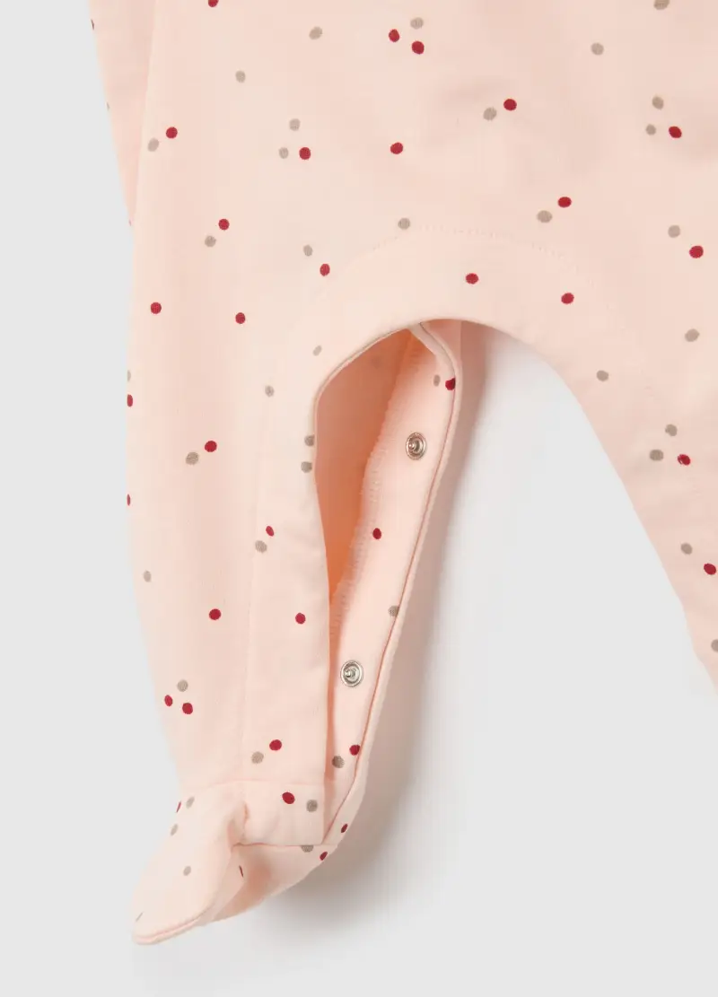 Tutina Da Neonata In Puro Cotone Multicolor Con Bottoni, Rosa miniatura 3