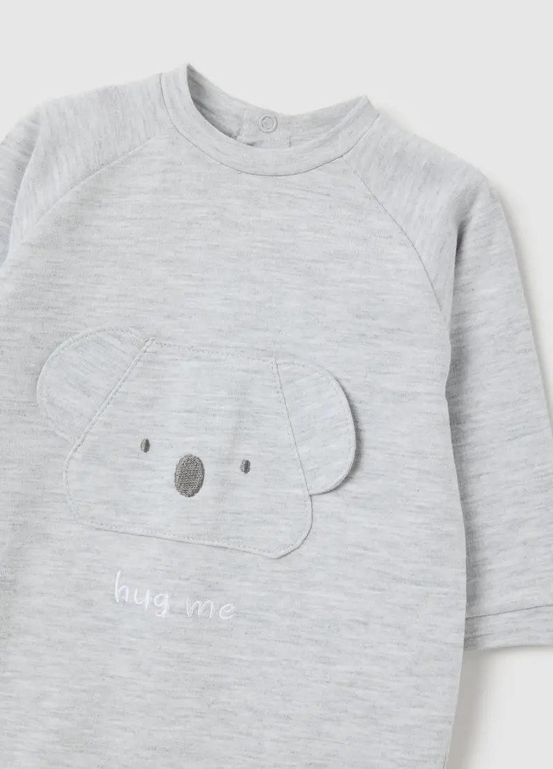 FAGOTTINO, Tutina Da Neonato In Cotone Grigio Con Ricamo, Unisex, Grigio, Taglia: 3-6 miniatura 2