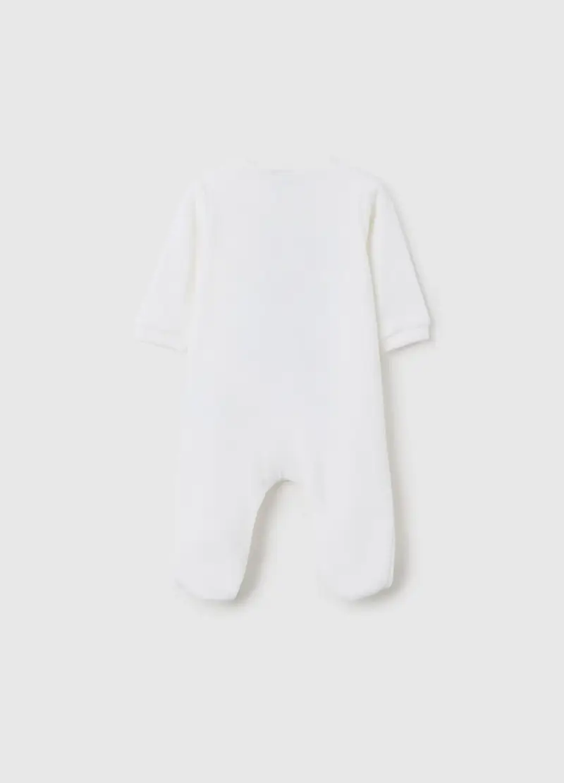 Tutina Da Neonato In Misto Cotone Bianca Con Chiusura A Scatto, Unisex, Bianco miniatura 2