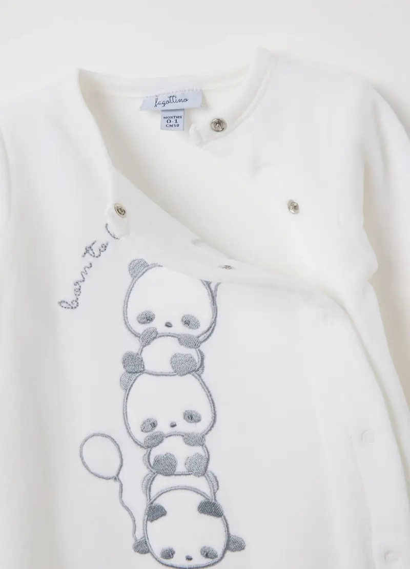 Tutina Da Neonato In Misto Cotone Bianca Con Chiusura A Scatto, Unisex, Bianco miniatura 3