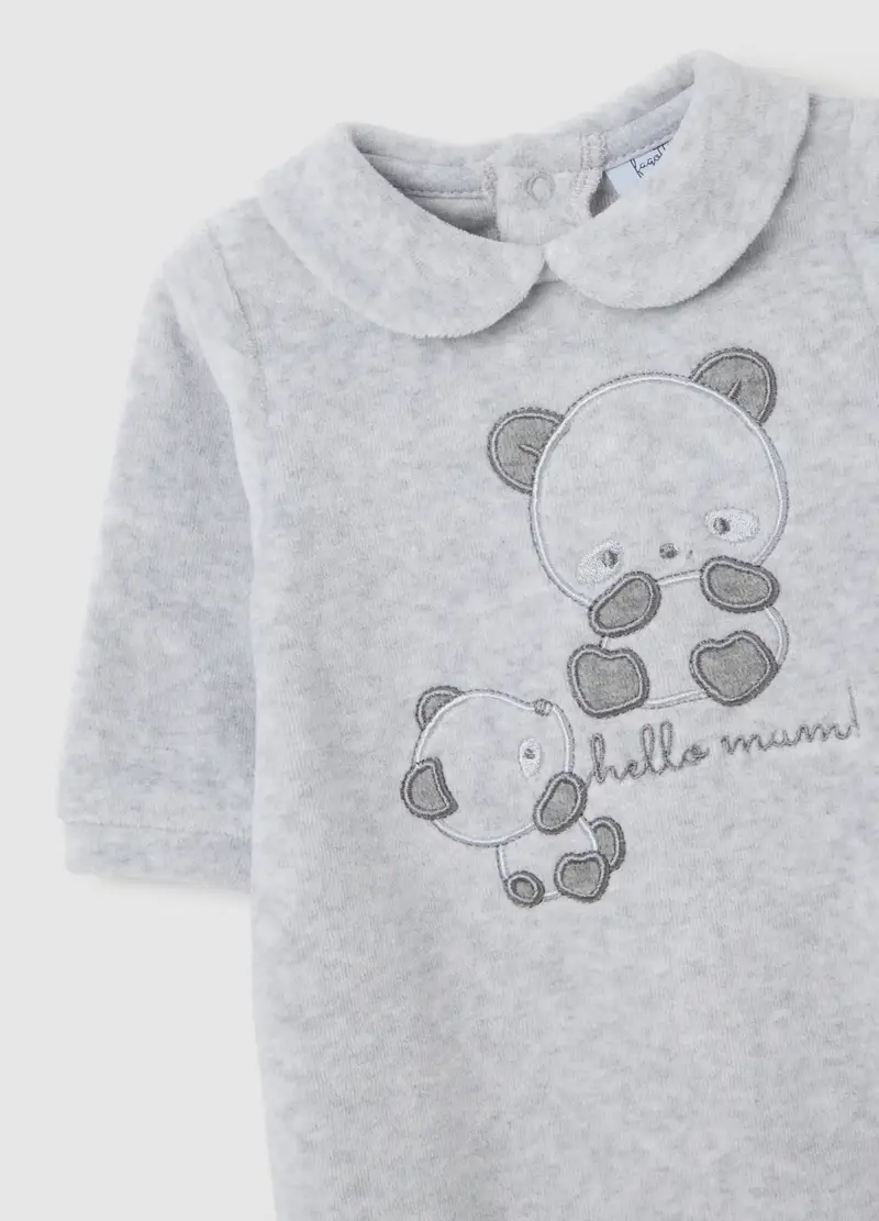 Tutina Da Neonato In Misto Cotone Grigia, Unisex, Grigio miniatura 3