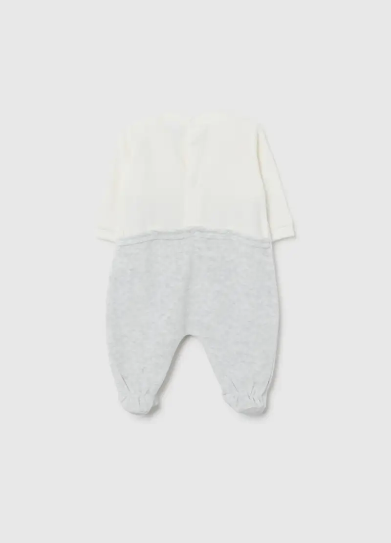 Tutina Da Neonato In Misto Cotone Grigia, Unisex, Multicolor miniatura 2