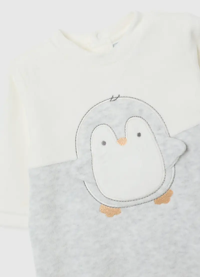 Tutina Da Neonato In Misto Cotone Grigia, Unisex, Multicolor miniatura 3