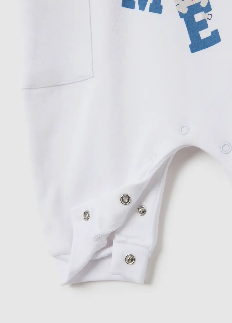 FAGOTTINO, Tutina Da Neonato In Puro Cotone Bianca Con Stampa, Unisex, Bianco, Taglia: 0-1 miniatura 2