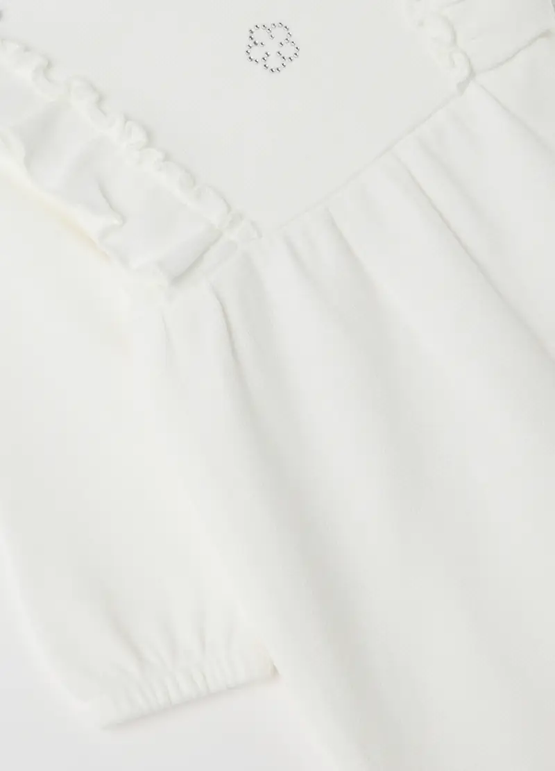 Tutina Da Neonato In Puro Cotone Bianca Con Zip, Neonata, Bianco miniatura 3