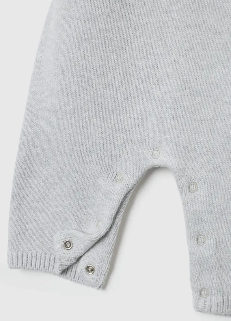 Tutina Da Neonato In Puro Cotone Grigia Con Bottoni, Unisex, Grigio miniatura 3