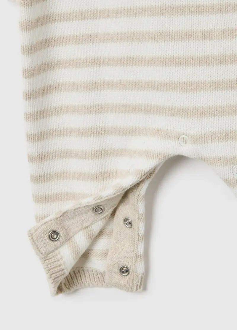 Tutina Da Neonato In Puro Cotone Multicolor Con Righe, Unisex, Multicolor miniatura 3