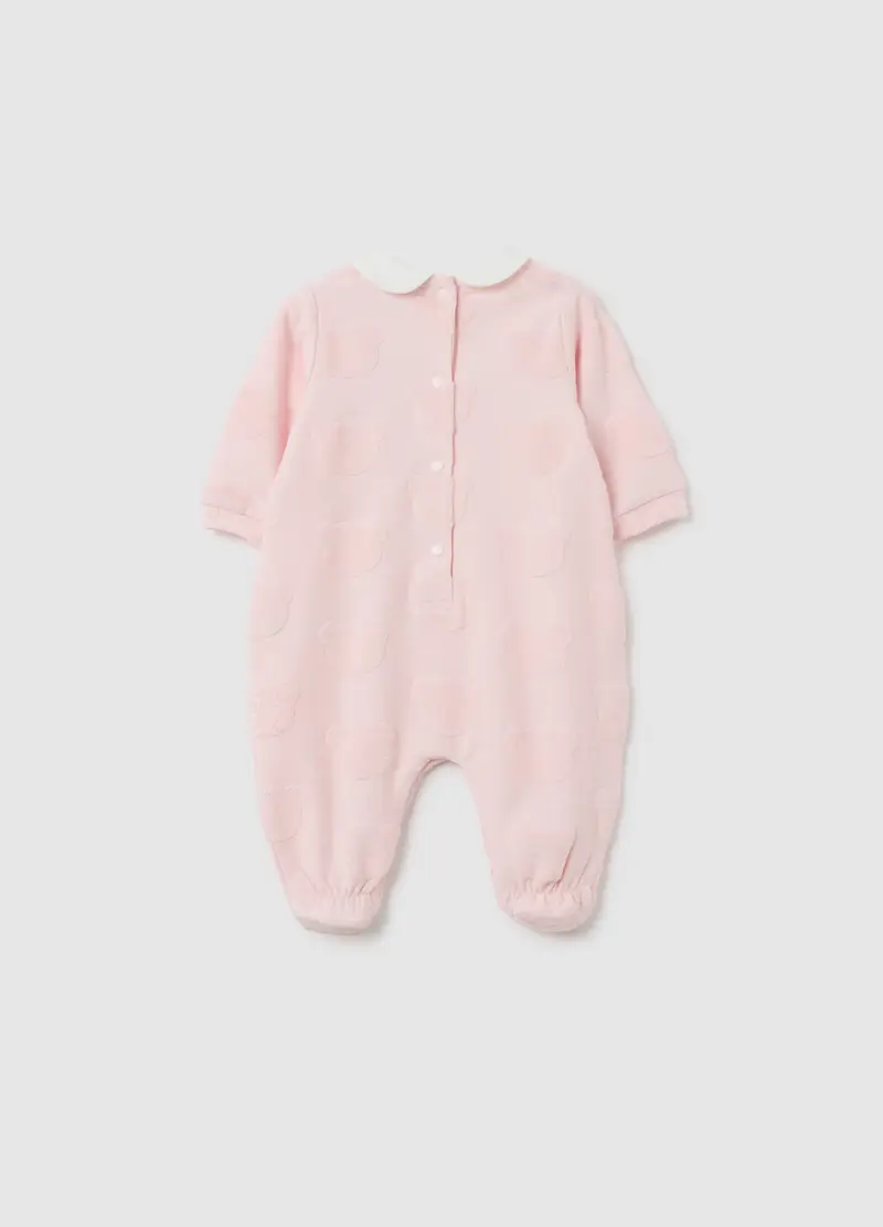 Tutina Da Neonato In Puro Cotone Rosa Con Colletto, Unisex, Rosa miniatura 2
