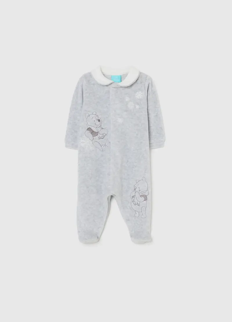 Tutina Grigia Da Neonato In Misto Cotone Con Stampe Winnie The Pooh, Unisex, Multicolor