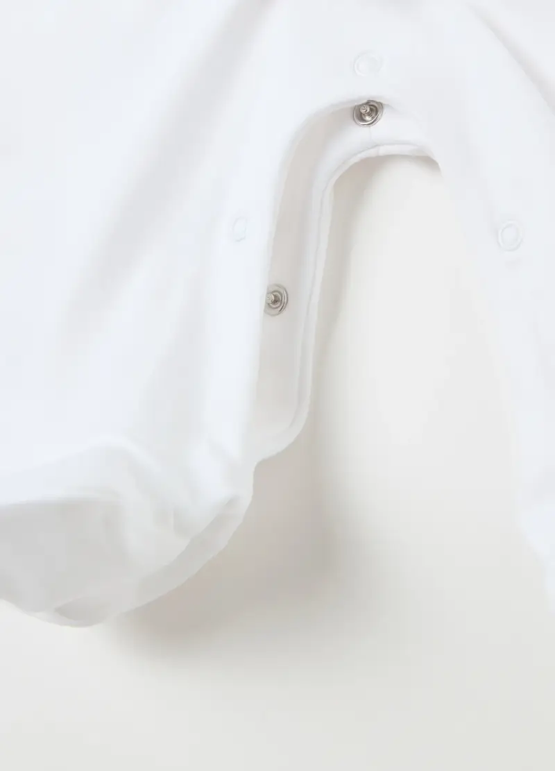 Tutina In Cotone Bio Con Piedini E Stampa, Neonata, Bianco miniatura 3