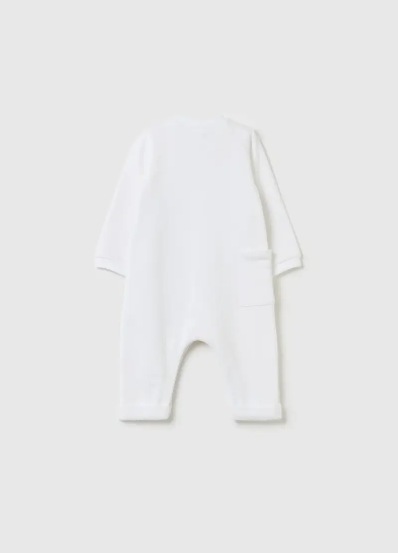 Tutina In Cotone Bio Con Stampa Tom & Jerry, Neonato, Bianco miniatura 2