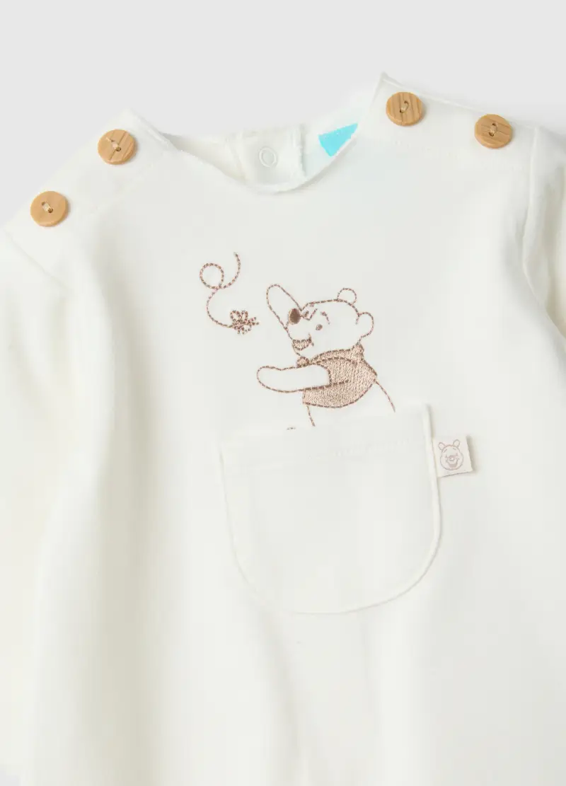 Fagottino Tutina In Cotone Elasticizzato Bianca Da Neonato Con miniatura 3