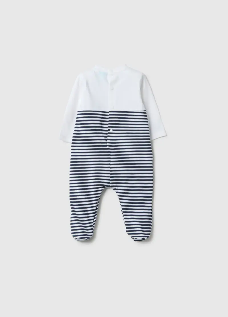 Fagottino Tutina A Righe Multicolor Da Neonato In Puro Cotone miniatura 2