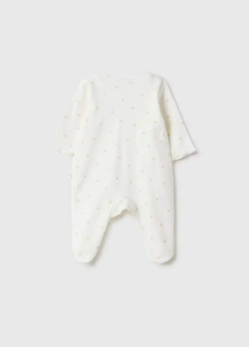 Tutina In Puro Cotone Bianca Da Neonata Con Maniche Lunghe, Unisex, Bianco miniatura 2