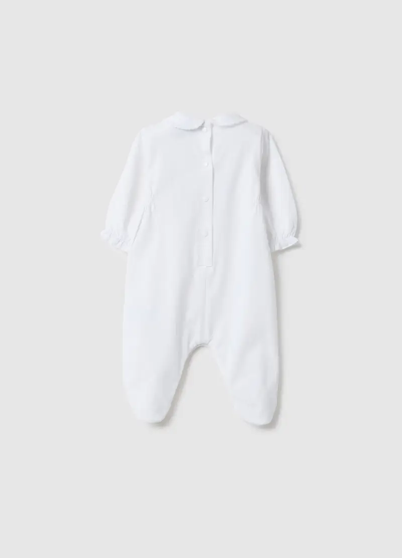 Fagottino Tutina Bianco in Puro Cotone per Neonata con Ricami e miniatura 2